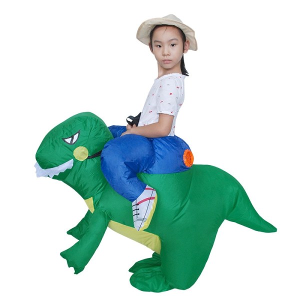 Uppblåsbar Dinosaur Kids kostym T Rex Dino Rider Outfit