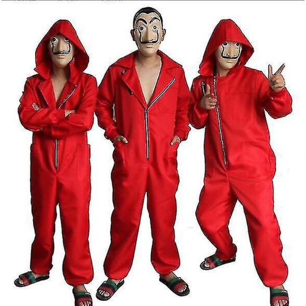 Halloween Cosplay La Casa De Papel kostume med maske 3XL