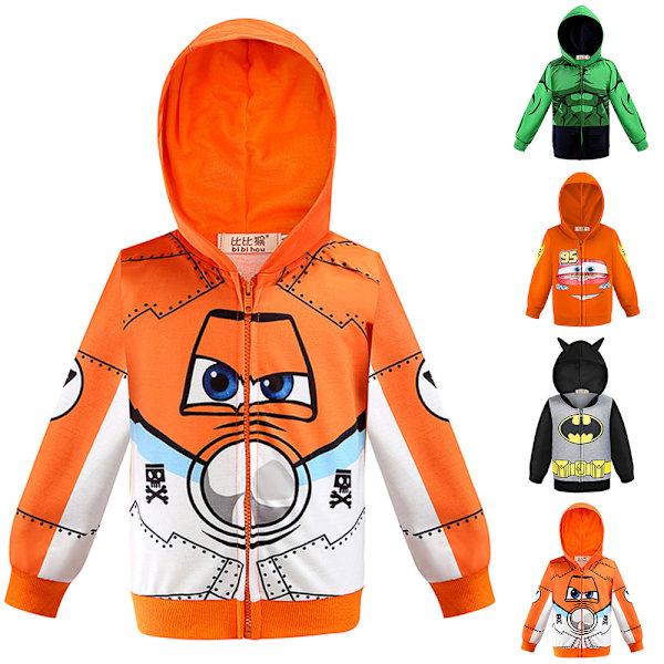 Superhjälte Spider-Man Print Barn Hoodie Zip Jacka Kappa Toppar Aircraft mobilization 120cm