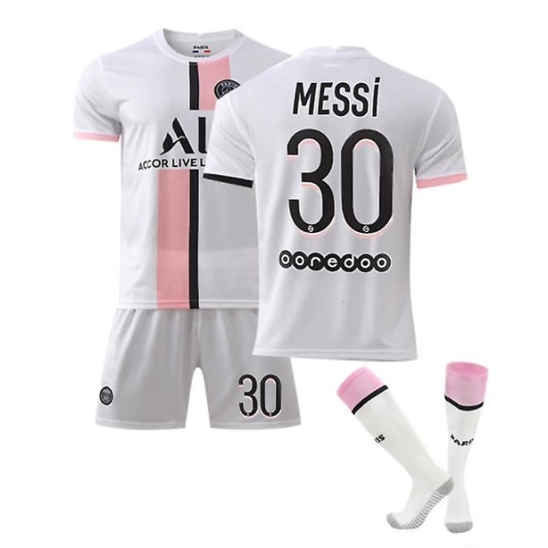 Jalkapallosarja Jalkapallopaita Harjoituspaita Messi White XL(180-190cm)