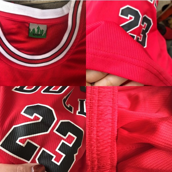 Michael Jordan No.23 Baskettröja Set Bulls Uniform för barn tonåringar W Red M (130-140CM)