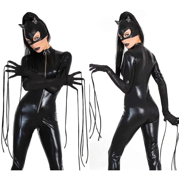 Batman Cosplay-kostyme for kvinner, Catsuit Bodysuit-sett M