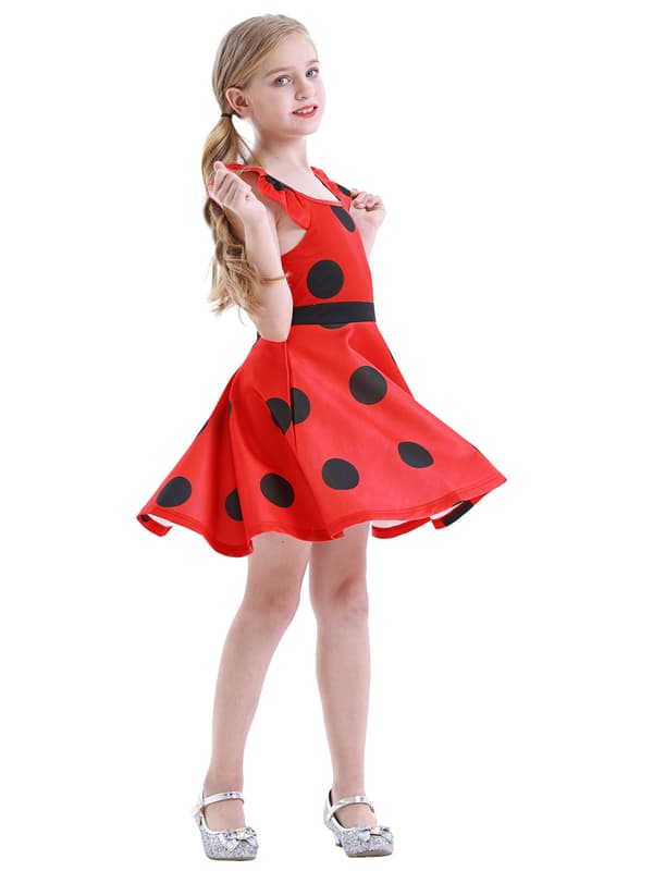 Flickor Polka Dots Ladybug Dress Up Kostym red 130cm