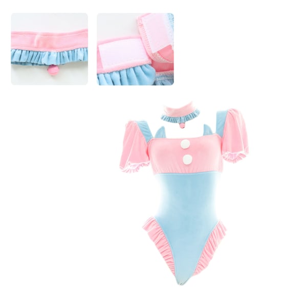 One Piece Bunny Girl Bodysuit Sexet Uniform Kanin Undertøj Lolita Blå Lyserød Puff Sleeve Bodysuit Kanin Cosplay kostume