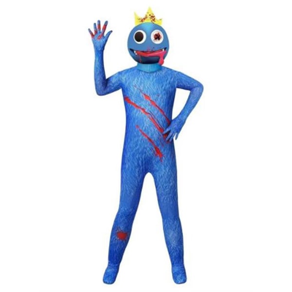 ROBLOX Rainbow Friends Jumpsuit Mask Cosplay Kostume Outfits grøn blue
