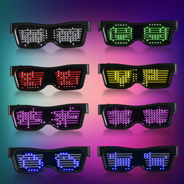 Smart Glasses LED Light Up Briller med Bluetooth green