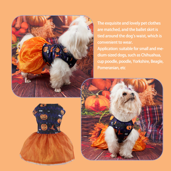 Lemmikkien verkkohame Halloween-juhliin. Hieno Cosplay-asu Orange（XL）