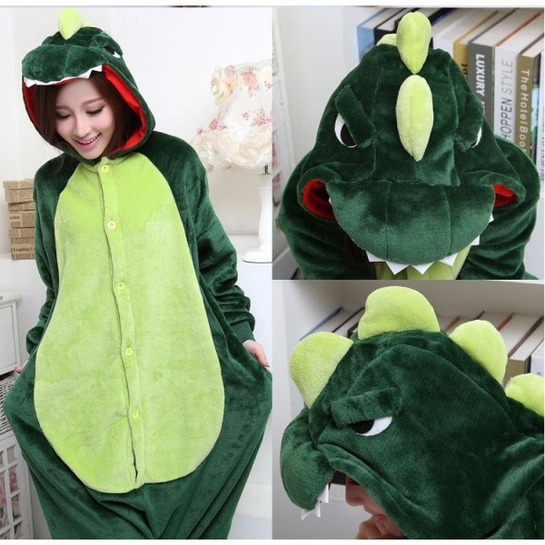 Tyylikäs Cosplay-asu Onesie Pyjama aikuisten yöasu Dinosaur L M