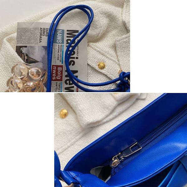 Kvinder Bowknot PU Skuldertaske Blå Blå blue