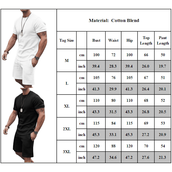 Set toppar med rund hals för män Fitness T-shirt träningsoverall Khaki 2XL