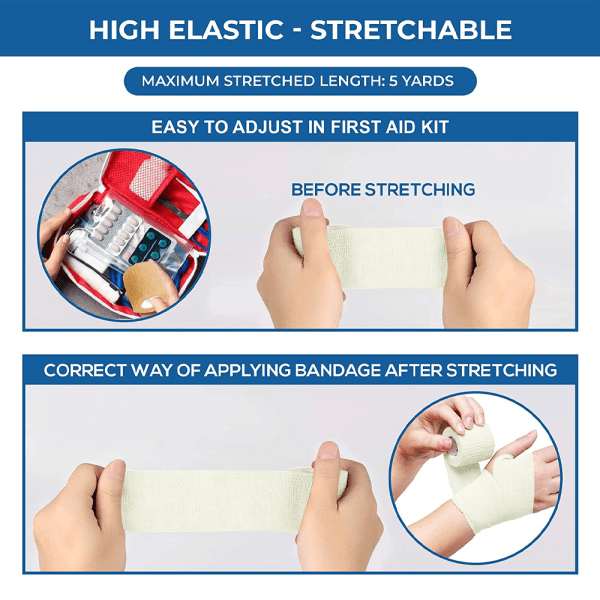 Självhäftande non-woven bandage - Sport elastiskt bandage för white