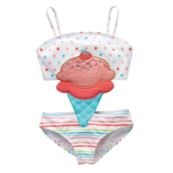 Toddler Baby Flickor Barn Printed badkläder Badkläder i ett stycke Monokini Ice Cream 2-3 Years