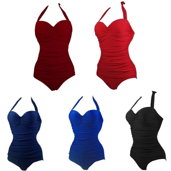 Tummy Control polstret badedragt til kvinder black 3XL