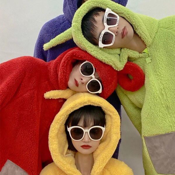 Teletubbies Kostym Vuxna Pyjamas Pyjamas Sovkläder Jumpsuit Tinky Winky Costume Adult M