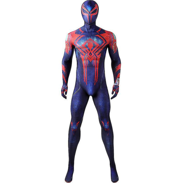 Barn Voksen Spider Man Cosplay Kostyme Fest Jumpsuit Spider-man 2099 Fin kjole Full set (including mask) XS