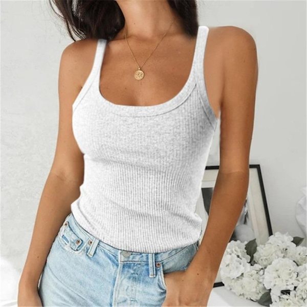 Naisten muoti hihaton liivi Slim Fit yksiväriset rento topit Plus ize -2XL green S
