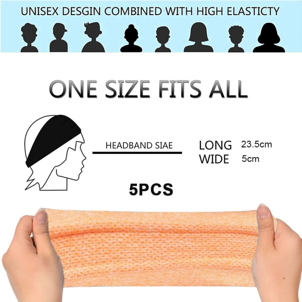 Absorberande sportpannband Anti-halk elastiskt anti-svett pannband