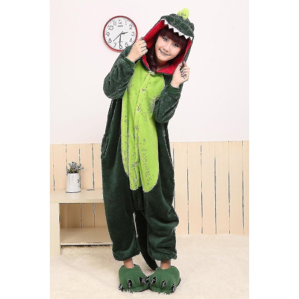 Halloween Unisex Onesie Kigurumi Fancy Dress Kostume Hættetrøjer Pyjamas Sleep Wear-9-1 - Perfet Dinosau Dinosaur M for 160-170cm