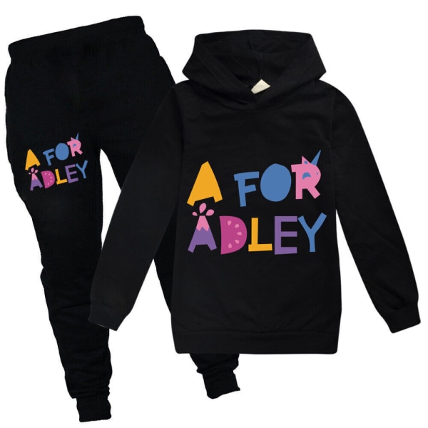 Kids A för Adley Print Träningsoverall Sets Pojkar Flickor Sweatshirt wathet blue 130/6-7 years