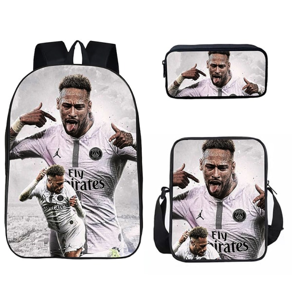 neymar Fotbollsryggsäck Student skolväska i tre set white 4 white 4 40cm