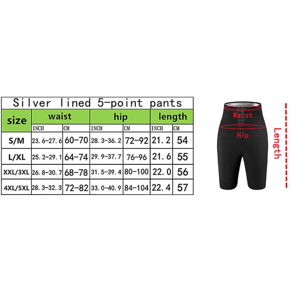 Svett Bastu Byxor Body Shaper Viktminskning Bantning Byxor Sweat Leggings Fitness Workout Half-length pants S or M