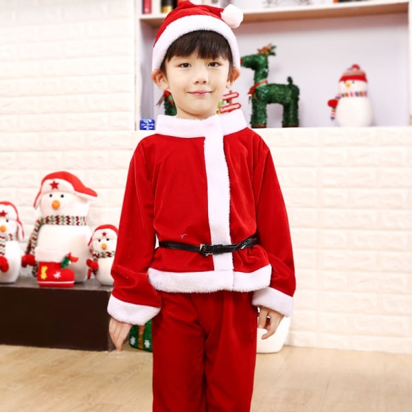 Tomtekostym jul Cosplay kostymer för barn Söt ryggsäck girls suit XL(140cm)