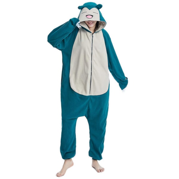 Reedca Snorlax Vuxen Onesie Halloween Cosplay Kostymer Anime Pyjamas för kvinnor och flickor, knappstängning 2 XL