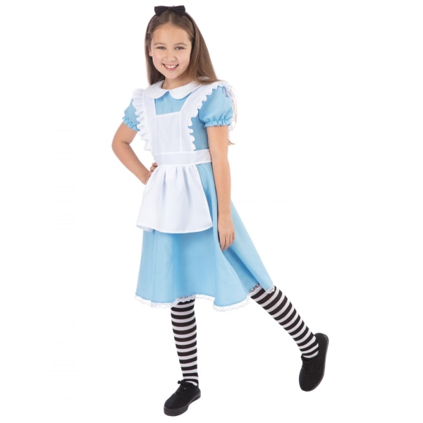 Bristol Novelty Girls Tradisjonell Alice-kostyme Blå/Hvit/Bl Blue/White/Black M