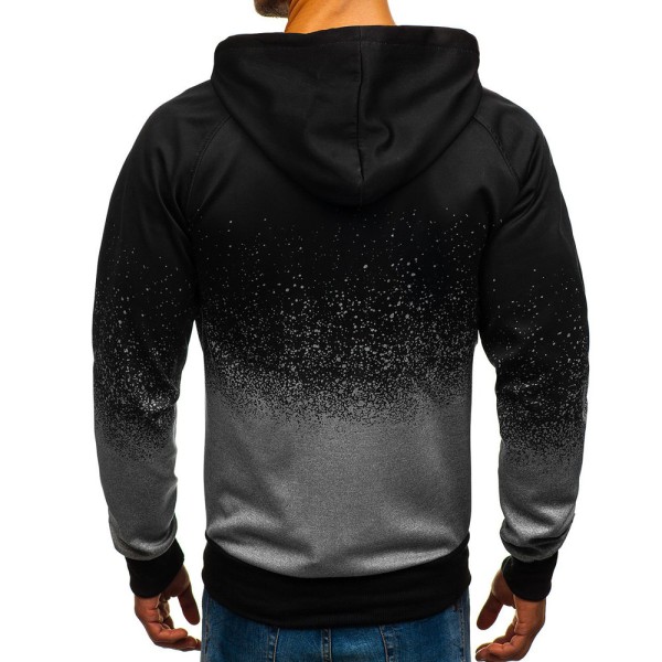 Herr långärmad jacka med dragkedja Hoodie Shirtskjorta Toppar Grey 3XL