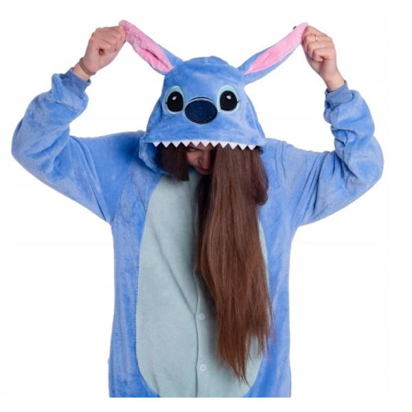 Fleece Stitch Cartoon One Piece Pyjama ja kotivaatteet S-XL M