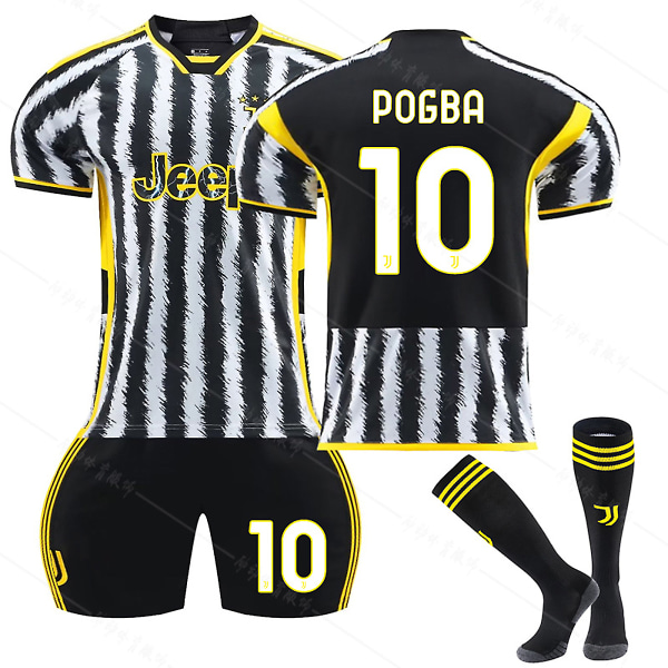 23/24 Ny sæson Hjemme Juventus F.C. POGBA No. 10 Kids Jersey Pack Barn-22