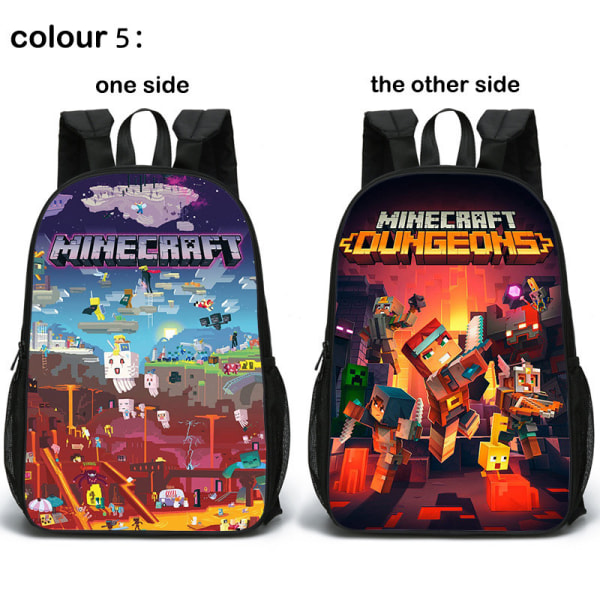2022 Ny dobbeltsidet Minecraft-rygsæk