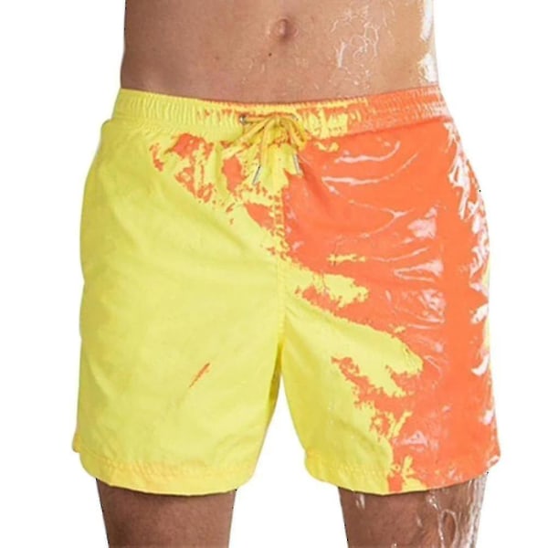 Magical Change Color Beach Shorts Herr Badbyxor Badkläder Snabbtorkat bad Yellow