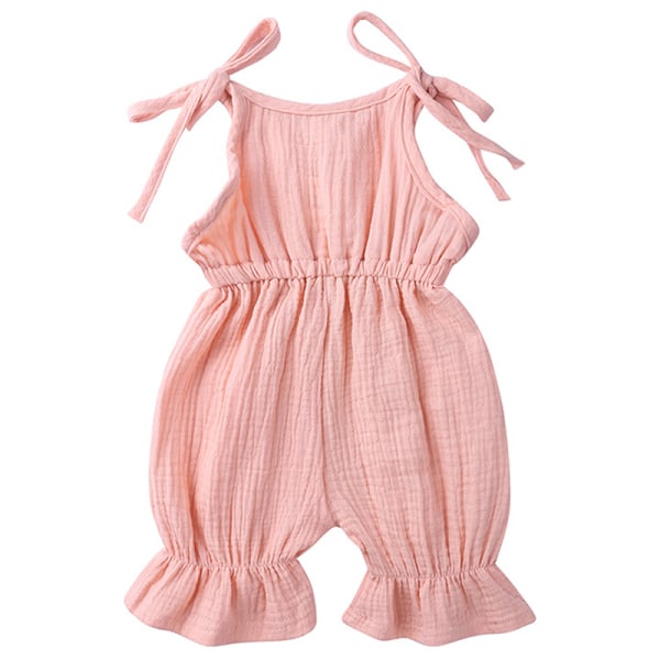 Småbarn Baby Strappy Bodysuit Outfits Rompers   cm Pink 90