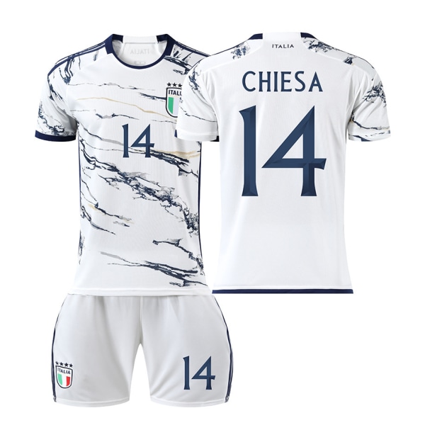 23 Europacup Italien borta fotbollströja NR. 14 Chiesa jersey #16