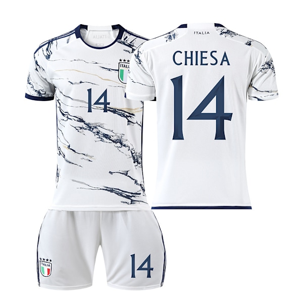 23 Europacup Italien borta fotbollströja NR. 14 Chiesa jersey #L