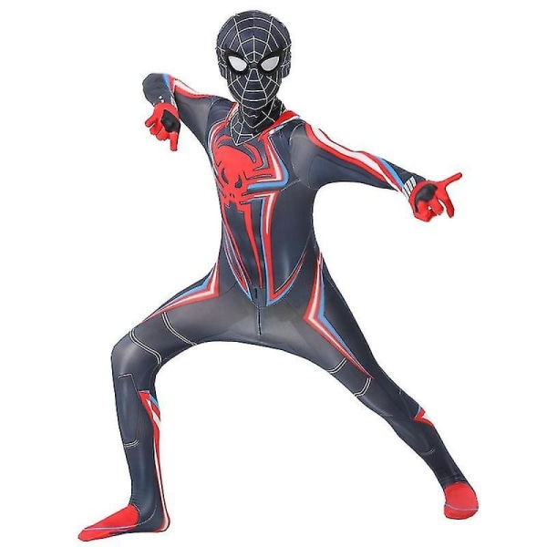 Sort Spiderman Onesie Voksen Cosplay kostume til børn 110 cm 100cm