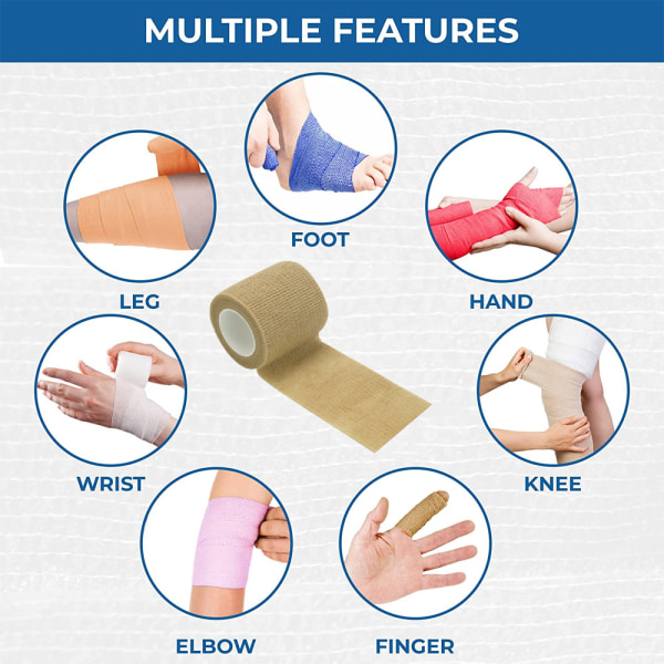 Självhäftande non-woven bandage - Sport elastiskt bandage för Skin color