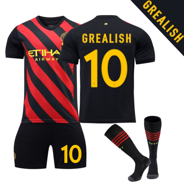 22/23 Manchester City Ude fodboldtrøje Træningsdragter Z GREALISH 10 Kids 20(110-120CM)