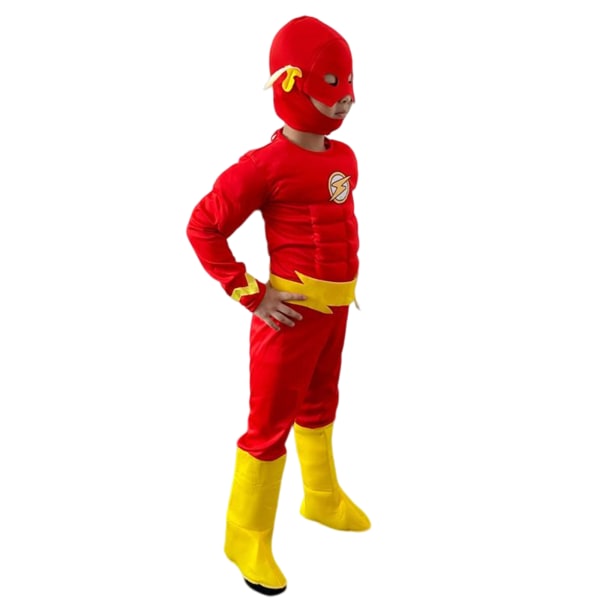 The Flash cosplay kostymer för barn Endelad cover en Red L M