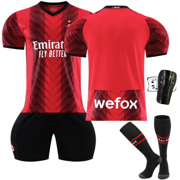 23-24 AC Milan Hemma Fotbollssatser för barn utan nummer träningsdräkt 0 Kids 26(140-150CM)