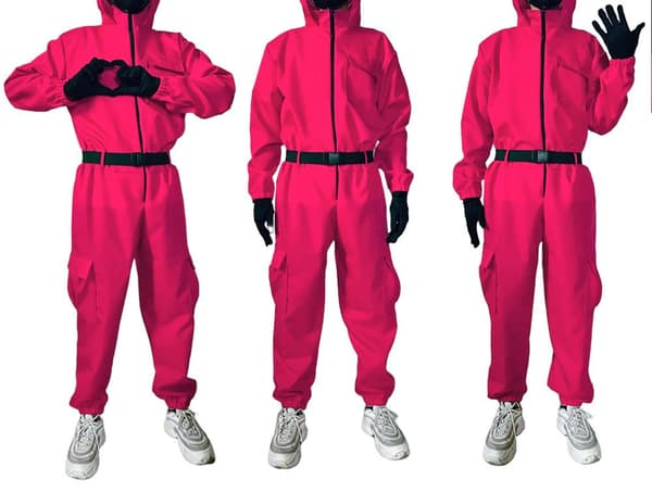 Squid Game Maskeraddräkt - Cospay Suit Red l
