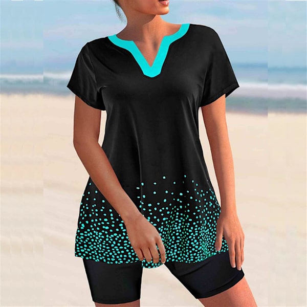 Tankini-sett for kvinner og gutteshorts Badedrakt Strandtøy M