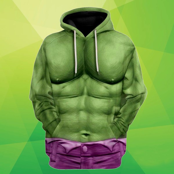 Hulk Cosplay Perifer hettegenser Christmas Adult Sweatshi L M