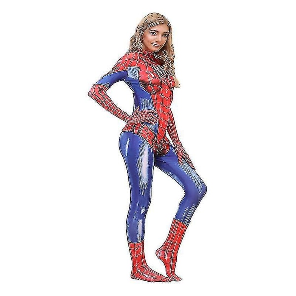 Naisten Spiderman Bodysuit Halloween Cosplay -asu S Red XL