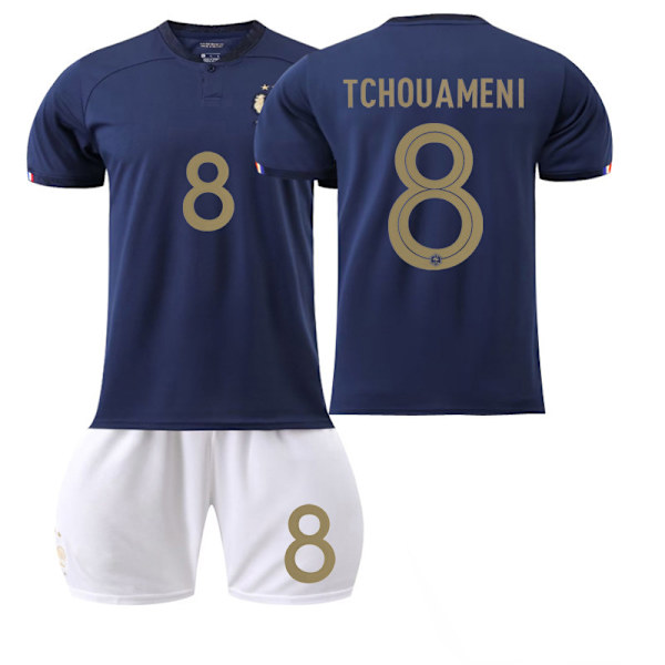 22 VM Frankrike skjorte hjemme nr. 8 Tchouameni #22
