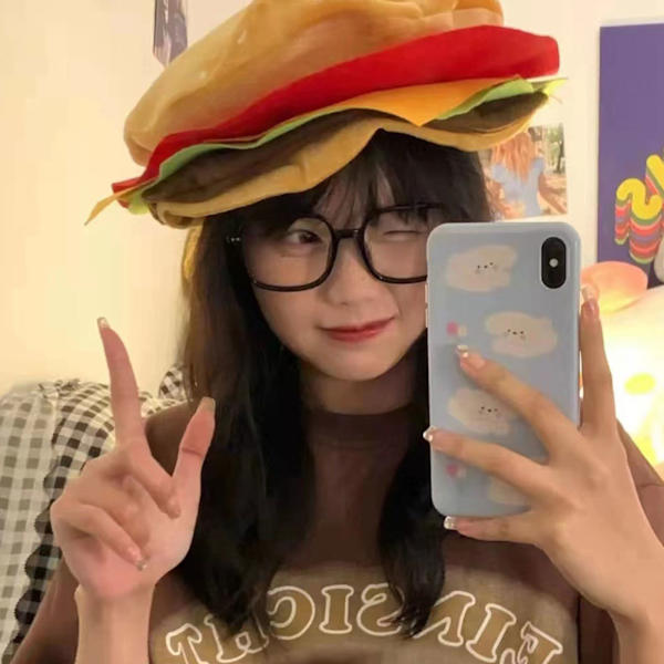 Dejlig sjov Fastfood Fancy Hat Hamburger Hovedbeklædning Kasket Sød Hovedbeklædning Kasket til Ven Fødselsdag Tema Fest Kostume