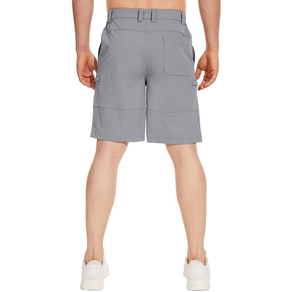 HAUFR Herre Hiking Cargo Quick Dry Shorts Letvægts campingshorts med 5 lommer Light Grey 34