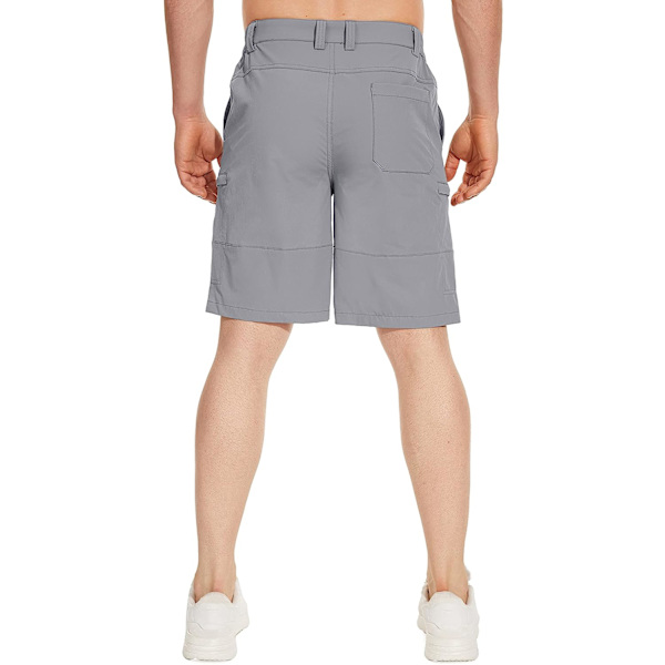 HAUFR Herre Hiking Cargo Quick Dry Shorts Letvægts campingshorts med 5 lommer Light Grey 36