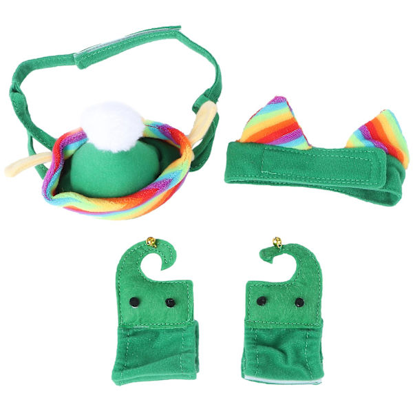 4 stk Kjoler Kreativ kjole Kjæledyrskjerf Kjæledyrrekvisita Katt Hår Sløyfe Katt Festlue Kjæledyr Cosplay Lue For Hund Kjæledyr Green M